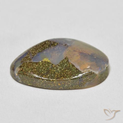 Boulder Opal Gemstone in 18.5 x 12.1 mm Size for Sale, Boulder Opal Stone in Multicolor Color
