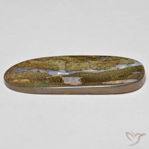 Boulder Opal Gemstone in 46.8 x 19.5 mm Size for Sale, Boulder Opal Stone in Multicolor Color