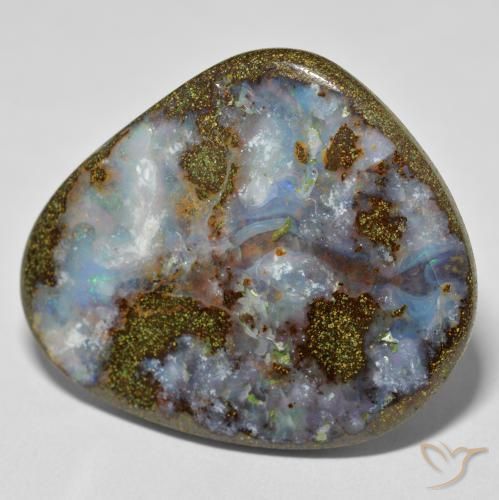 42.56 ct Multicolor Boulder Opal Stone, Natural Boulder Opal in Fancy Cabochon Shape for Sale