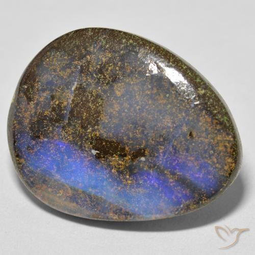 21.73 ct Multicolor Boulder Opal Stone, Natural Boulder Opal in Fancy Cabochon Shape for Sale
