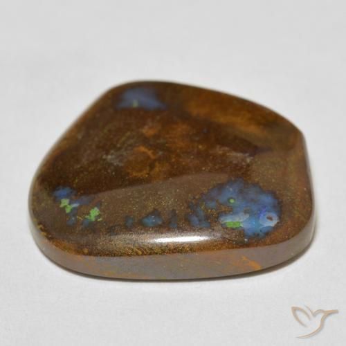 Boulder Opal Gemstone in 20.9 x 19.9 mm Size for Sale, Boulder Opal Stone in Multicolor Color
