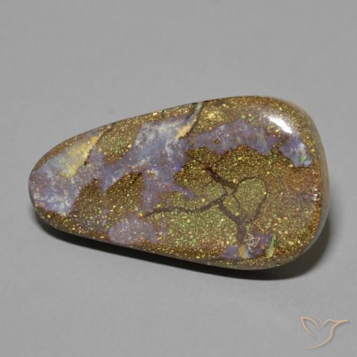 10.92 ct Multicolor Boulder Opal Stone, Natural Boulder Opal in Fancy Cabochon Shape for Sale