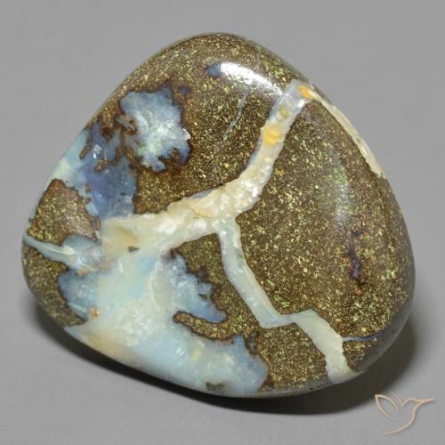 27.89 ct Multicolor Boulder Opal Stone, Natural Boulder Opal in Fancy Cabochon Shape for Sale
