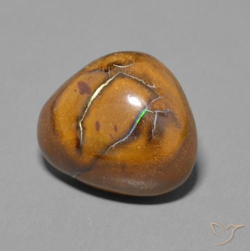 5.11 ct Multicolor Boulder Opal Stone, Natural Boulder Opal in Fancy Cabochon Shape for Sale