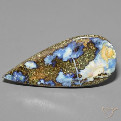15.73ct Natural Multicolor Boulder Opal, Pear Shape, Opaque