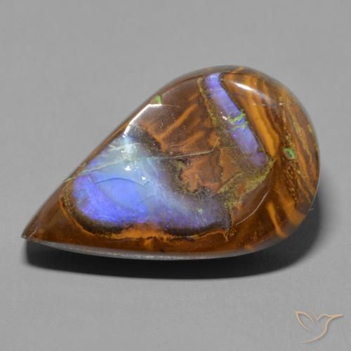 17.20ct Natural Multicolor Boulder Opal, Pear Shape, Opaque