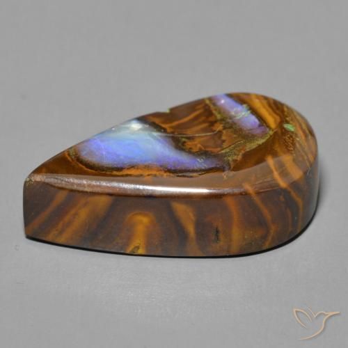 Boulder Opal Gemstone in 21.7 x 13.1 mm Size for Sale, Boulder Opal Stone in Multicolor Color