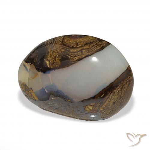 17.39 ct Multicolor Boulder Opal Stone, Natural Boulder Opal in Fancy Cabochon Shape for Sale