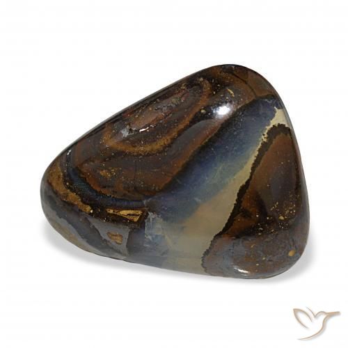 11.09 ct Multicolor Boulder Opal Stone, Natural Boulder Opal in Trillion Cabochon Shape for Sale