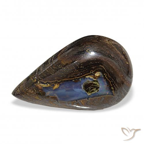 8.90ct Multicolor Boulder Opal, Pear Shape, Opaque