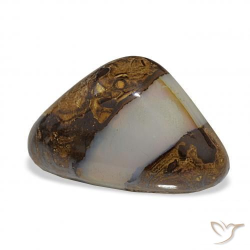 16.35 ct Multicolor Boulder Opal Stone, Natural Boulder Opal in Trillion Cabochon Shape for Sale