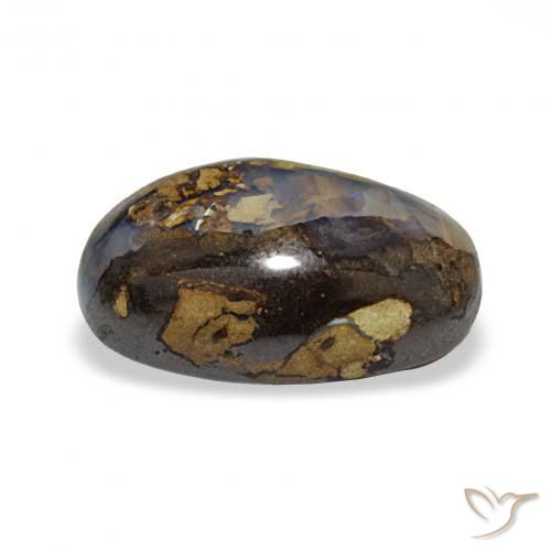 Boulder Opal Gemstone in 15 x 10 mm (calibrated) Size for Sale, Boulder Opal Stone in Multicolor Color