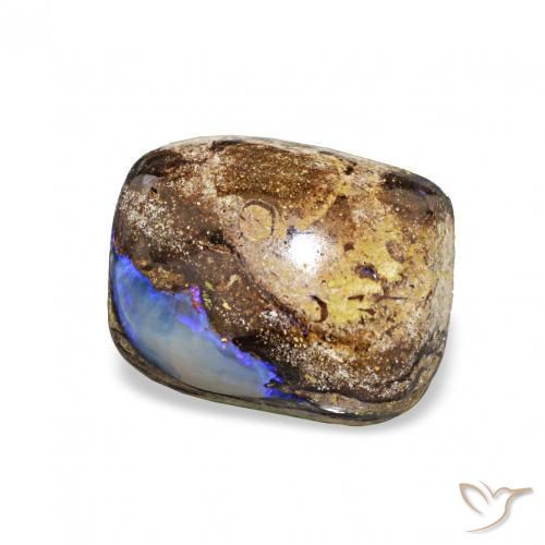 3.16 ct Multicolor Boulder Opal Stone, Natural Boulder Opal in Cushion Cabochon Shape for Sale