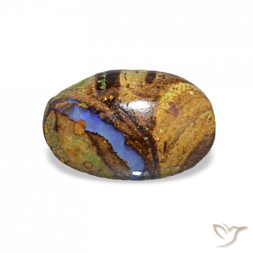 1.93 ct Multicolor Boulder Opal Gemstone, Boulder Opal Gem in Oval Cabochon Shape for Sale.