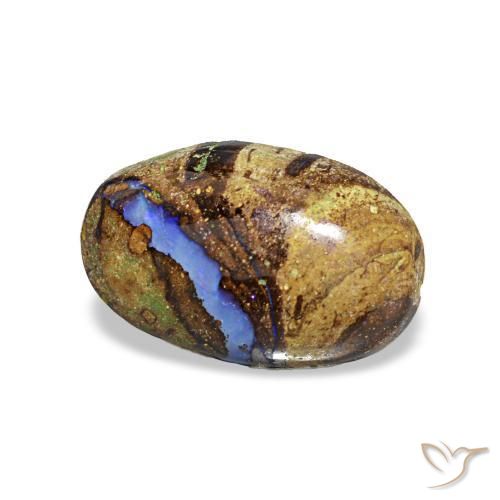 1.93 ct Multicolor Boulder Opal Stone, Natural Boulder Opal in Oval Cabochon Shape for Sale