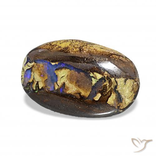 5.40 ct Multicolor Boulder Opal Stone, Natural Boulder Opal in Oval Cabochon Shape for Sale