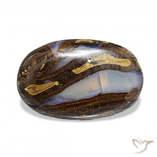 6.73 ct Multicolor Boulder Opal Gemstone, Boulder Opal Gem in Oval Cabochon Shape for Sale.