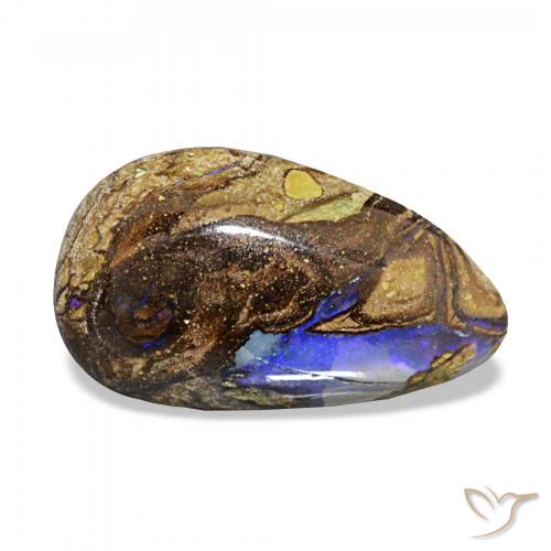 5.27 ct Multicolor Boulder Opal Gemstone, Boulder Opal Gem in Fancy Cabochon Shape for Sale.
