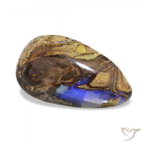 5.27 ct Multicolor Boulder Opal Stone, Natural Boulder Opal in Fancy Cabochon Shape for Sale