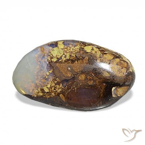 6.91 ct Multicolor Boulder Opal Stone, Natural Boulder Opal in Fancy Cabochon Shape for Sale