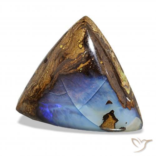 13.99 ct Multicolor Boulder Opal Stone, Natural Boulder Opal in Trillion Cabochon Shape for Sale