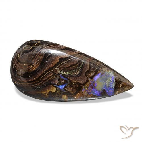 9.37 ct Multicolor Boulder Opal Stone, Natural Boulder Opal in Pear Cabochon Shape for Sale