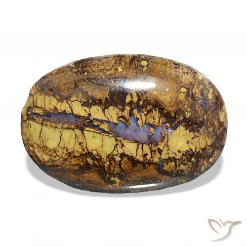 17.98 ct Multicolor Boulder Opal Gemstone, Boulder Opal Gem in Oval Cabochon Shape for Sale.