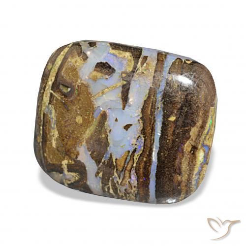 8.55 ct Multicolor Boulder Opal Stone, Natural Boulder Opal in Cushion Cabochon Shape for Sale