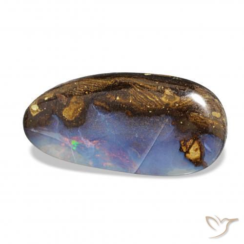 5.56 ct Multicolor Boulder Opal Stone, Natural Boulder Opal in Fancy Cabochon Shape for Sale