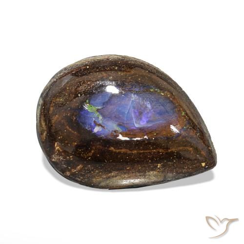 2.95ct Multicolor Boulder Opal, Pear Shape, Opaque