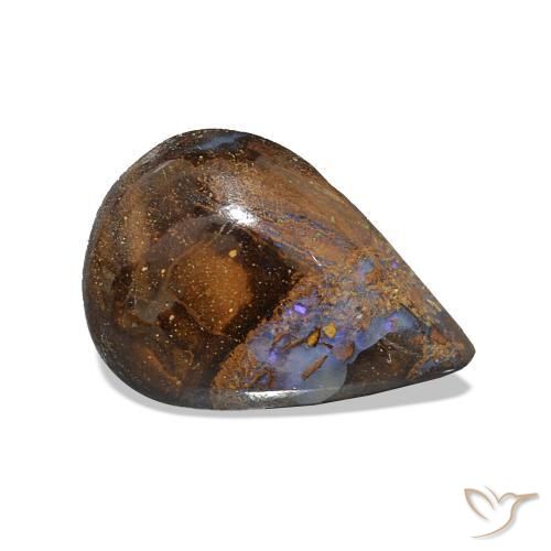 2.53 ct Multicolor Boulder Opal Stone, Natural Boulder Opal in Pear Cabochon Shape for Sale