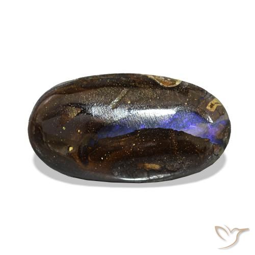 2.86 ct Multicolor Boulder Opal Gemstone, Boulder Opal Gem in Oval Cabochon Shape for Sale.