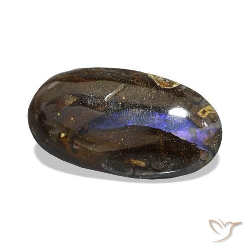 2.86 ct Multicolor Boulder Opal Stone, Natural Boulder Opal in Oval Cabochon Shape for Sale