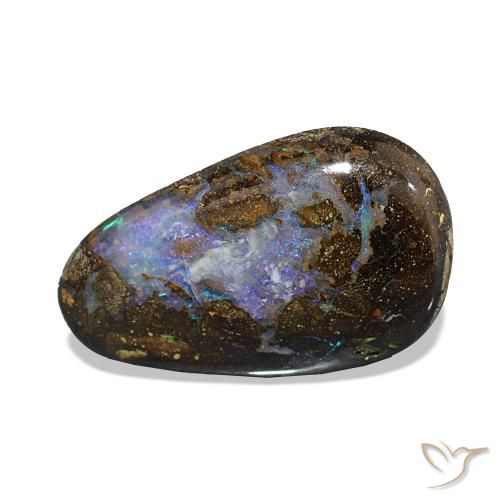 3.54 ct Multicolor Boulder Opal Gemstone, Boulder Opal Gem in Fancy Cabochon Shape for Sale.