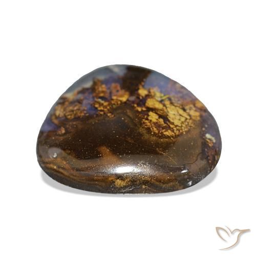 Boulder Opal Gemstone in 13.1 x 12.3 mm Size for Sale, Boulder Opal Stone in Multicolor Color