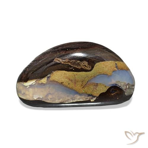 4.40 ct Multicolor Boulder Opal Gemstone, Boulder Opal Gem in Fancy Cabochon Shape for Sale.