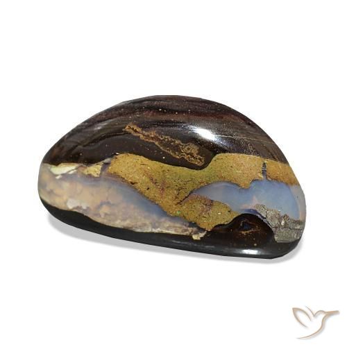 4.40 ct Multicolor Boulder Opal Stone, Natural Boulder Opal in Fancy Cabochon Shape for Sale