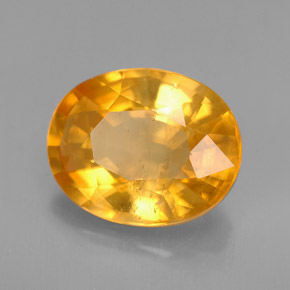 3.73 ct Orange Calcite Stone, Natural Calcite in Oval Facet Shape for Sale