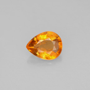 0.76 ct Orange Calcite Gemstone, Calcite Gem in Pear Facet Shape for Sale.