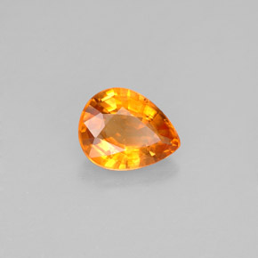 0.76 ct Orange Calcite Stone, Natural Calcite in Pear Facet Shape for Sale