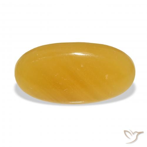 27.29ct Natural Golden-Orange Calcite, Oval, Translucent, Photo A