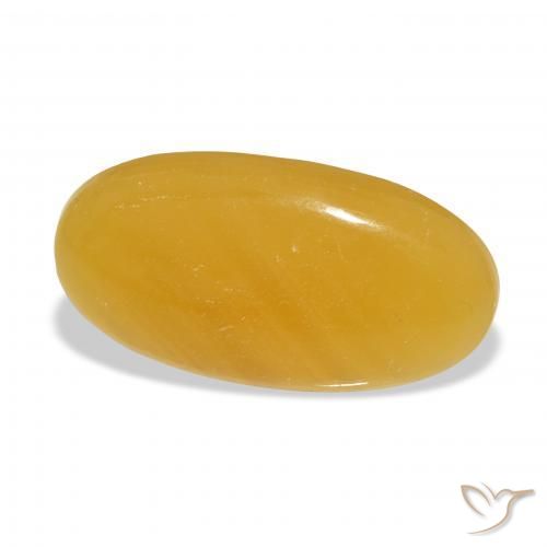 27.29 ct Golden Calcite Stone, Natural Calcite in Oval Cabochon Shape for Sale