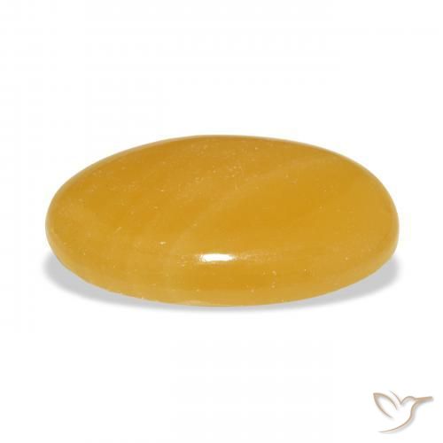 Calcite Gemstone in 31.3 x 16.5 mm Size for Sale, Calcite Stone in Golden-Orange Color