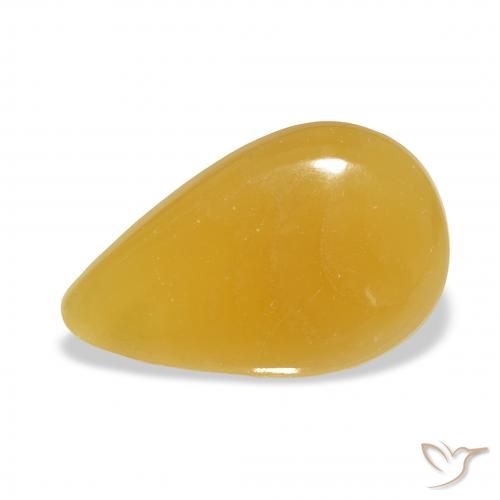12.36ct Natural Golden-Orange Calcite, Pear Shape, Translucent, Photo A