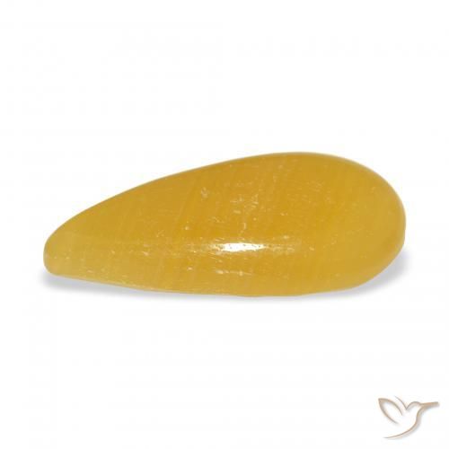 Calcite Gemstone in 22 x 10.8 mm Size for Sale, Calcite Stone in Golden-Orange Color