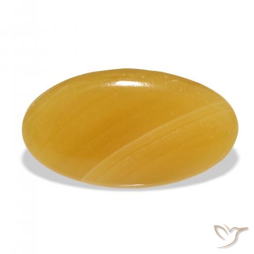 40.50 ct Golden Calcite Gemstone, Calcite Gem in Oval Cabochon Shape for Sale.