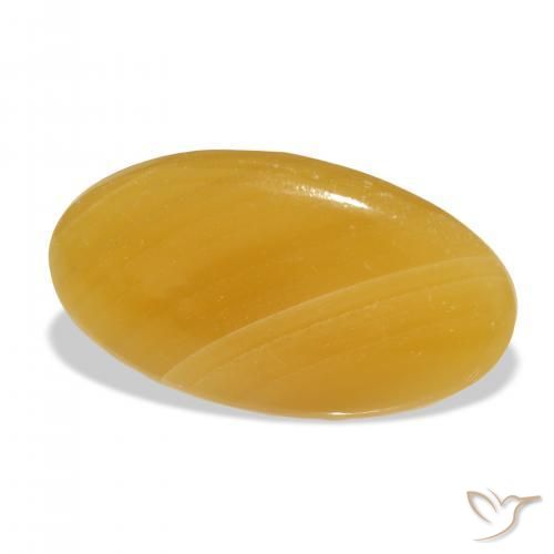 40.50 ct Golden Calcite Stone, Natural Calcite in Oval Cabochon Shape for Sale