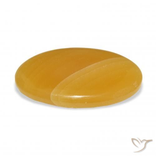 Calcite Gemstone in 37.1 x 21.8 mm Size for Sale, Calcite Stone in Golden-Orange Color