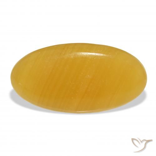 42.42ct Natural Golden-Orange Calcite, Oval, Translucent, Photo A