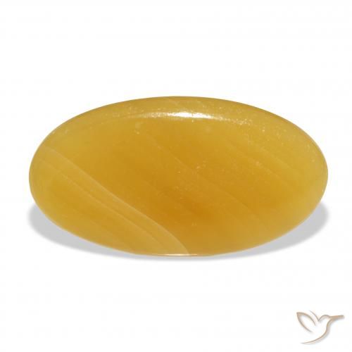 37.32ct Natural Golden-Orange Calcite, Oval, Translucent